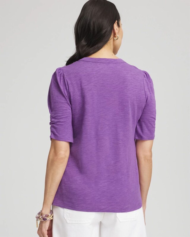 Slub Split Neck Henley Tee - image 3